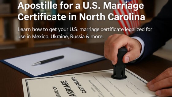 Apostille for a U.S. Marriage Certificate in North Carolina