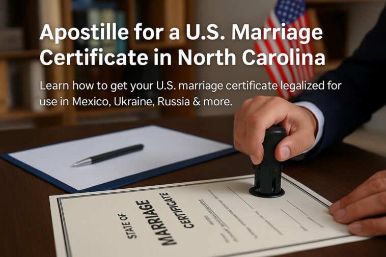 Apostille for a U.S. Marriage Certificate in North Carolina
